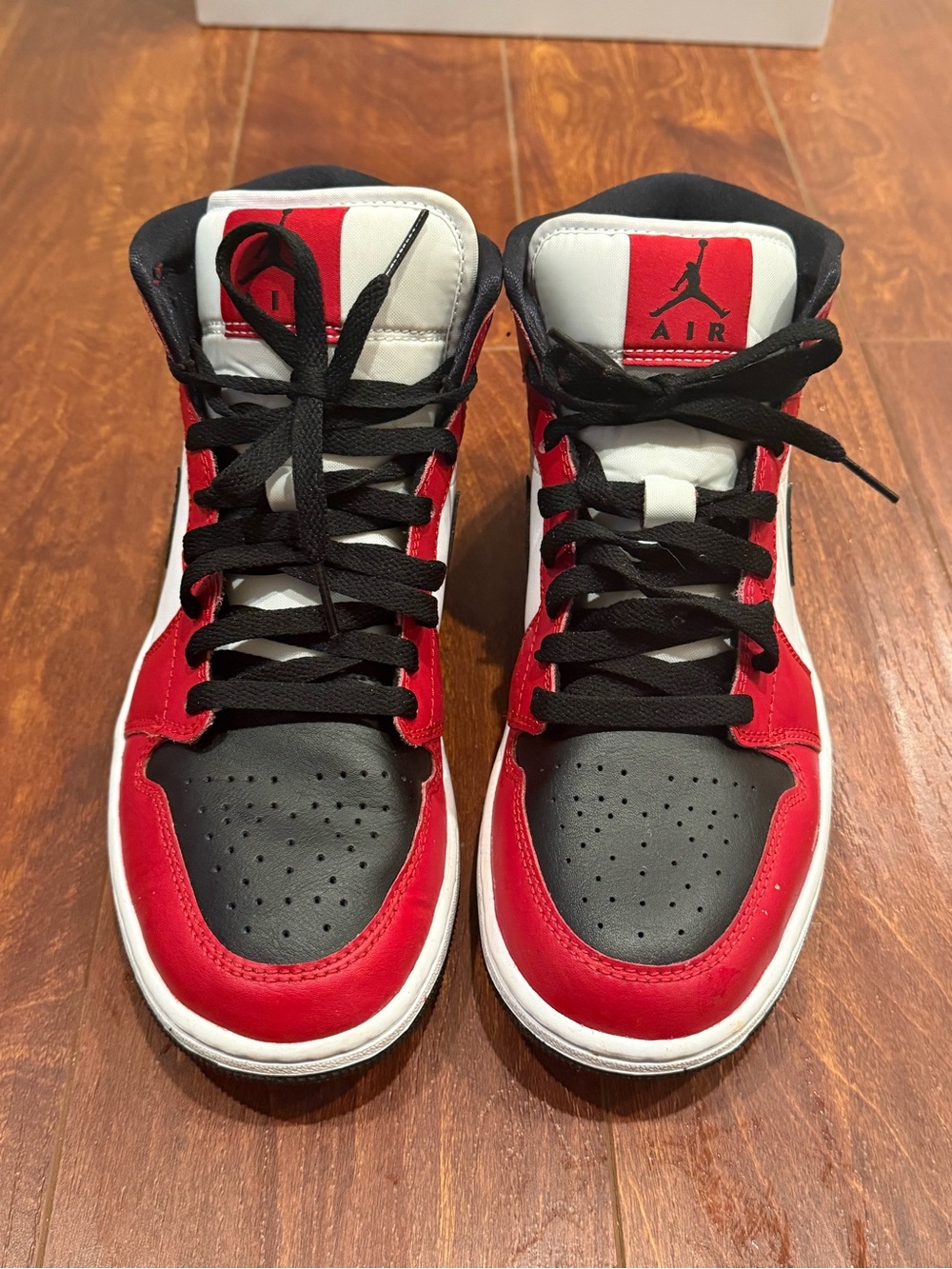 Nike Air Jordan size 7.5 Red, Black & White High-Top Sneakers